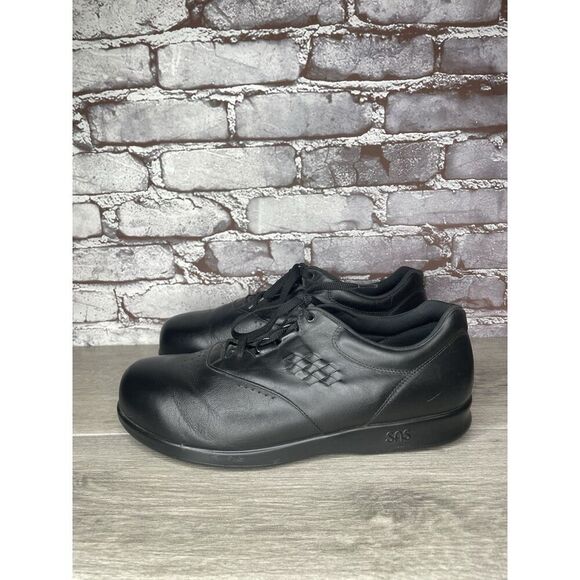 SAS Shoes Free Time Lace Casual Walking Sneakers Black Leather Men 12 W3 US/45EU - Picture 3 of 16